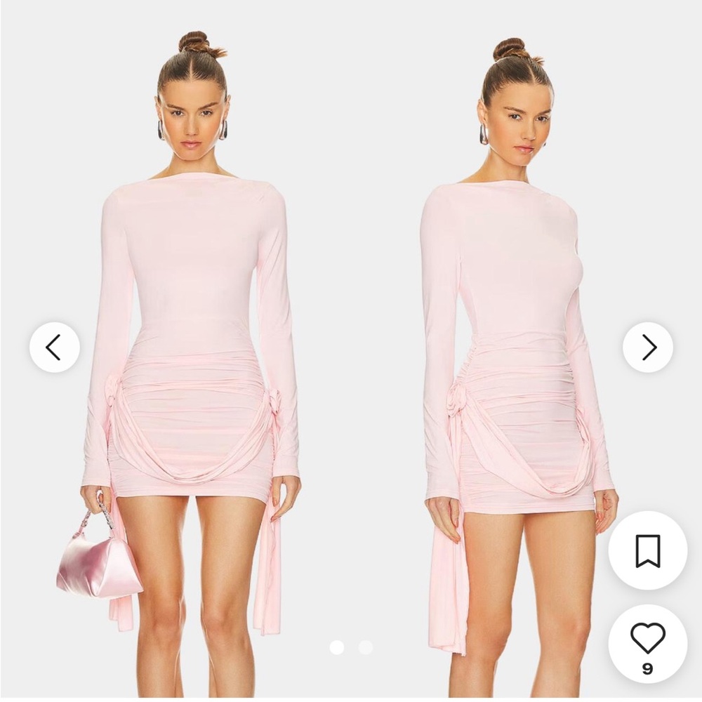 Elegant Pink Long Sleeve Dress